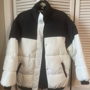 Divided Black+White Oversized Puffer
